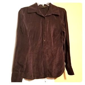 Purple silk button down shirt